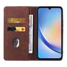 For Samsung Galaxy A34 5G Dreamy Magnetic Dual-fold Calfskin Leather Phone Case(Coffee) - 3