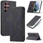 For Samsung Galaxy S23 Ultra 5G Dreamy Magnetic Dual-fold Calfskin Leather Phone Case(Black) - 1