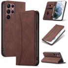 For Samsung Galaxy S23 Ultra 5G Dreamy Magnetic Dual-fold Calfskin Leather Phone Case(Coffee) - 1