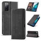 For Samsung Galaxy S20 FE Dreamy Magnetic Dual-fold Calfskin Leather Phone Case(Black) - 1