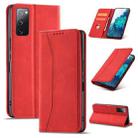 For Samsung Galaxy S20 FE Dreamy Magnetic Dual-fold Calfskin Leather Phone Case(Red) - 1