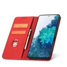 For Samsung Galaxy S20 FE Dreamy Magnetic Dual-fold Calfskin Leather Phone Case(Red) - 3