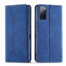 For Samsung Galaxy S20 FE Dreamy Magnetic Dual-fold Calfskin Leather Phone Case(Blue) - 2