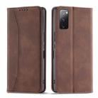 For Samsung Galaxy S20 FE Dreamy Magnetic Dual-fold Calfskin Leather Phone Case(Coffee) - 2