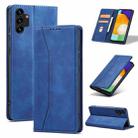 For Samsung Galaxy A13 Dreamy Magnetic Dual-fold Calfskin Leather Phone Case(Blue) - 1