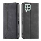 For Samsung Galaxy A22 4G Dreamy Magnetic Dual-fold Calfskin Leather Phone Case(Black) - 2