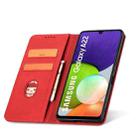 For Samsung Galaxy A22 4G Dreamy Magnetic Dual-fold Calfskin Leather Phone Case(Red) - 3