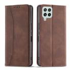 For Samsung Galaxy A22 4G Dreamy Magnetic Dual-fold Calfskin Leather Phone Case(Coffee) - 2