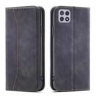 For Samsung Galaxy A22 5G Dreamy Magnetic Dual-fold Calfskin Leather Phone Case(Black) - 2