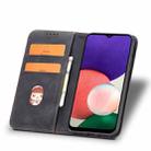 For Samsung Galaxy A22 5G Dreamy Magnetic Dual-fold Calfskin Leather Phone Case(Black) - 3