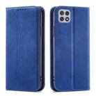 For Samsung Galaxy A22 5G Dreamy Magnetic Dual-fold Calfskin Leather Phone Case(Blue) - 2