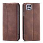 For Samsung Galaxy A22 5G Dreamy Magnetic Dual-fold Calfskin Leather Phone Case(Coffee) - 2