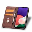 For Samsung Galaxy A22 5G Dreamy Magnetic Dual-fold Calfskin Leather Phone Case(Coffee) - 3