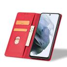 For Samsung Galaxy S21 FE 5G Dreamy Magnetic Dual-fold Calfskin Leather Phone Case(Red) - 3