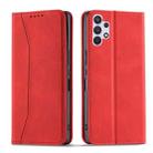 For Samsung Galaxy A32 4G Dreamy Magnetic Dual-fold Calfskin Leather Phone Case(Red) - 2