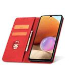 For Samsung Galaxy A32 4G Dreamy Magnetic Dual-fold Calfskin Leather Phone Case(Red) - 3