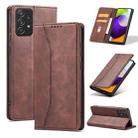 For Samsung Galaxy A52 4G / 5G Dreamy Magnetic Dual-fold Calfskin Leather Phone Case(Coffee) - 1
