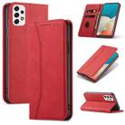 For Samsung Galaxy A53 Dreamy Magnetic Dual-fold Calfskin Leather Phone Case(Red) - 1