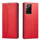 For Samsung Galaxy Note 20 Ultra Dreamy Magnetic Dual-fold Calfskin Leather Phone Case(Red) - 2