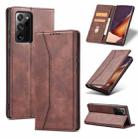 For Samsung Galaxy Note 20 Ultra Dreamy Magnetic Dual-fold Calfskin Leather Phone Case(Coffee) - 1