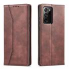For Samsung Galaxy Note 20 Ultra Dreamy Magnetic Dual-fold Calfskin Leather Phone Case(Coffee) - 2