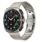 For Samsung Galaxy Watch Ultra 47mm One-bead Butterfly Buckle Stainless Steel Watch Band(Titanium) - 1