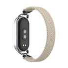 For xiaomi Smart Band 10 / 9 / 8 Metal Head Single Woven Nylon Watch Band, Size:S(Starlight Color) - 2