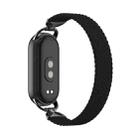 For xiaomi Smart Band 10 / 9 / 8 Metal Head Single Woven Nylon Watch Band, Size:S(Black) - 2