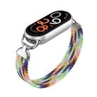 For xiaomi Smart Band 10 / 9 / 8 Metal Head Single Woven Nylon Watch Band, Size:S(Rainbow) - 1