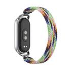 For xiaomi Smart Band 10 / 9 / 8 Metal Head Single Woven Nylon Watch Band, Size:S(Rainbow) - 2