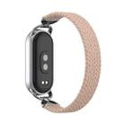 For xiaomi Smart Band 10 / 9 / 8 Metal Head Single Woven Nylon Watch Band, Size:S(Colorful Pink) - 2