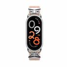 For xiaomi Smart Band 10 / 9 / 8 Metal Head Single Woven Nylon Watch Band, Size:S(Colorful Pink) - 3