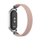 For xiaomi Smart Band 10 / 9 / 8 Metal Head Single Woven Nylon Watch Band, Size:M(Powder Sand) - 2