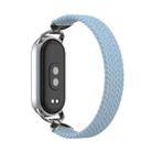 For xiaomi Smart Band 10 / 9 / 8 Metal Head Single Woven Nylon Watch Band, Size:M(Misty Blue) - 2