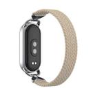 For xiaomi Smart Band 10 / 9 / 8 Metal Head Single Woven Nylon Watch Band, Size:M(Apricot) - 2