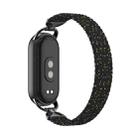 For xiaomi Smart Band 10 / 9 / 8 Metal Head Single Woven Nylon Watch Band, Size:M(Colorful Black) - 2