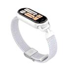For Xiaomi Smart Band 10 / 9 / 8 Metal Head Two Sections Nylon Braided Watch Band(Ceramic White) - 2