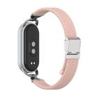 For Xiaomi Smart Band 10 / 9 / 8 Metal Head Two Sections Nylon Braided Watch Band(Powdered Sand) - 1
