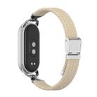 For Xiaomi Smart Band 10 / 9 / 8 Metal Head Two Sections Nylon Braided Watch Band(Apricot) - 1