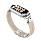 For Xiaomi Smart Band 10 / 9 / 8 Metal Head Two Sections Nylon Braided Watch Band(Apricot) - 2