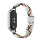 For Xiaomi Smart Band 10 / 9 / 8 Metal Head Two Sections Nylon Braided Watch Band(Rainbow) - 1