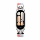 For Xiaomi Smart Band 10 / 9 / 8 Metal Head Two Sections Nylon Braided Watch Band(Pink White) - 3