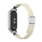 For Xiaomi Smart Band 10 / 9 / 8 Metal Head Two Sections Nylon Braided Watch Band(Colorful White) - 1