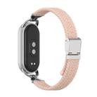 For Xiaomi Smart Band 10 / 9 / 8 Metal Head Two Sections Nylon Braided Watch Band(Colorful Pink) - 1