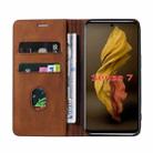 For Sharp Sense7 Wristband Magnetic Leather Phone Case(Brown) - 3