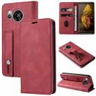 For Sharp Sense7 Wristband Magnetic Leather Phone Case(Red) - 1