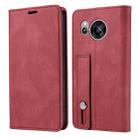 For Sharp Sense7 Wristband Magnetic Leather Phone Case(Red) - 2