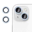 For iPhone 15 Kalebol No Flicker Ultra-Thin Individual Camera Lens Tempered Glass Film(Distant Peak Blue) - 1