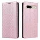 For Google Pixel 7 Braided Embossed Strong Magnetic Leather Phone Case(Pink) - 2