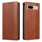 For Google Pixel 7 Braided Embossed Strong Magnetic Leather Phone Case(Brown) - 2
